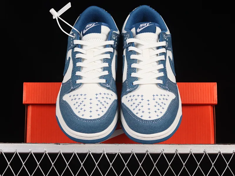 All Categories Nk SB Dunk Series Nk SB Dunk Low Low-top sneakers Cost-effective version Nk Dunk Low "Industrial Blue" Sashiko embroidery theme SB low-top sports and leisure sneakers DV0834-101